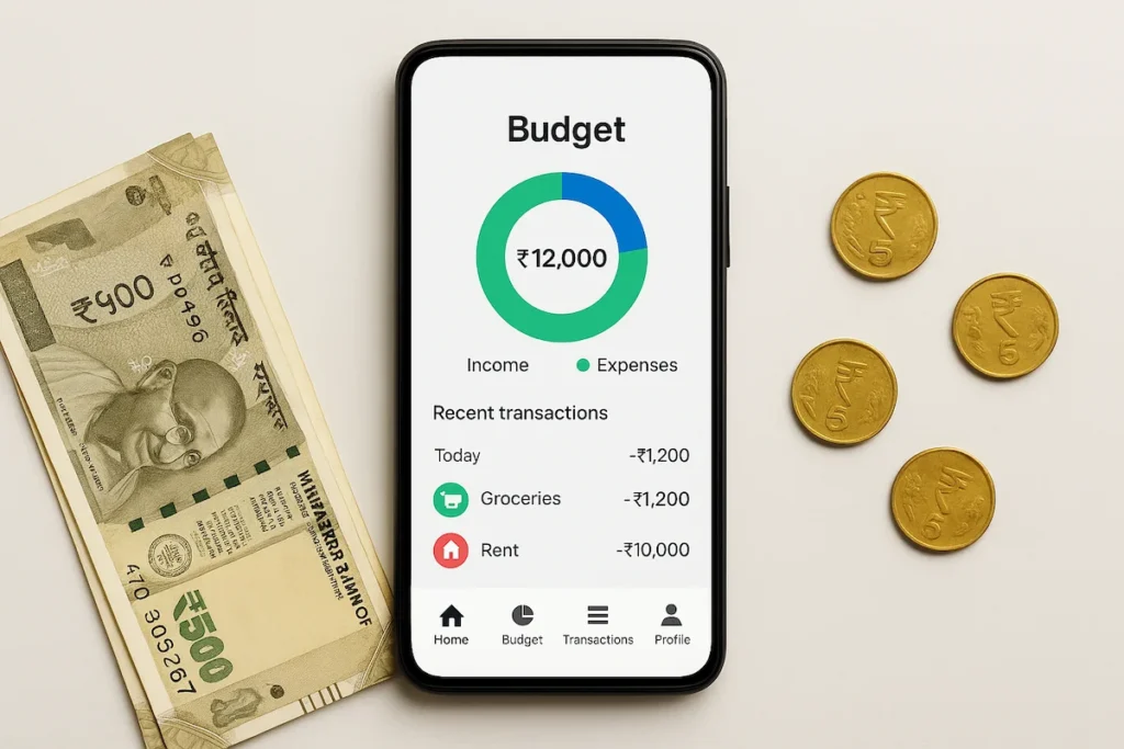 Best Budgeting & Expense Tracker Apps in India 2025 infographic