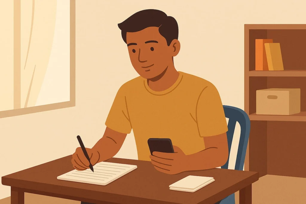 Save money low income India – man budgeting at home