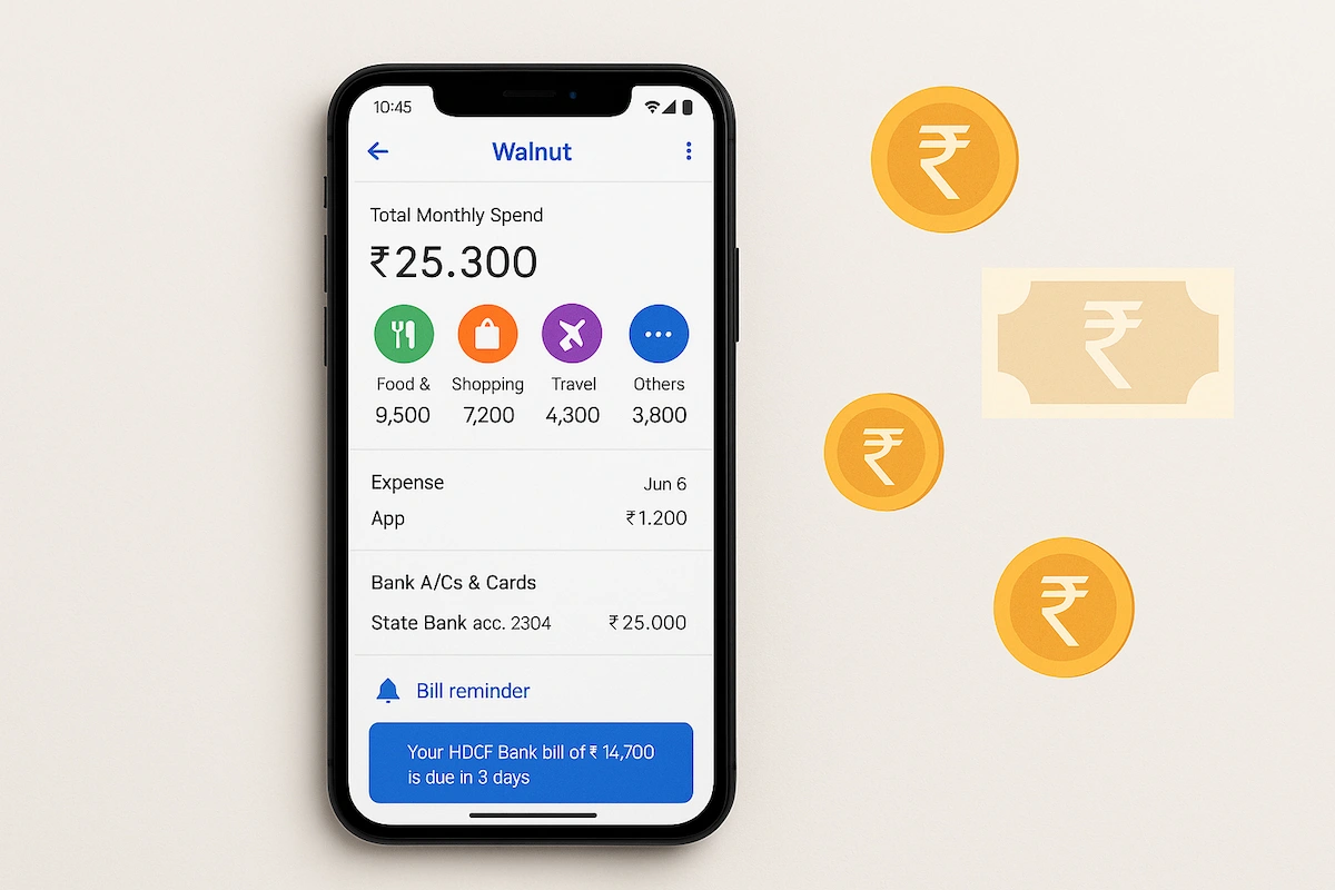 Best Budgeting & Expense Tracker Apps in India 2025 - Walnut app dashboard best budgeting expense tracker apps india 2025 - Walnut app dashboard