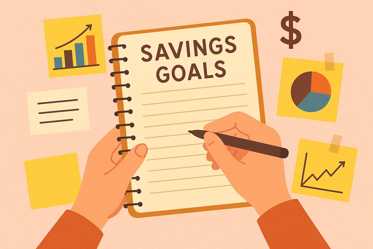 Writing financial goals to save money in India